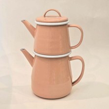 Feyza Design Emaye Çaydanlık, Yavruağzı, Dayanıklı ve Şık Tasarım