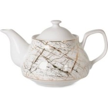 Feyza Design Ipek 6289 Gold Desenli Porselen Demlik 1 Lt, Şık ve Zarif Tasarım