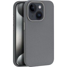 Olinea Iphone 15 Kılıf Wonder Deri Magsafe Kapak - Titan Gri