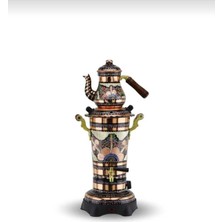 Feyza Design El Işleme Gül Çiçek Desenli Bakır Semaver, Zarif ve Dayanıklı Tasarım