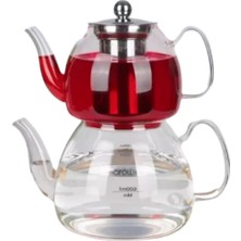 Feyza Design Şık ve Dayanıklı Borosilikat Cam Çaydanlık Seti, Keyifli Çay Deneyimi