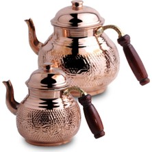 Feyza Design Bakır Işlemeli Tuğralı Çaydanlık, Şık ve Dayanıklı Tasarım