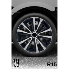 Whigor Chevrolet Malibu 15 Inç Jant Kapağı (4 Adet) Siyah Gri C121