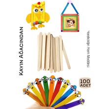Creatividad Solutions Steril Ahşap Boyanabilir Oyun Çubukları 100 Adet  Pürüzsüz Dokulu  Dayanıklı 9 cm 722593