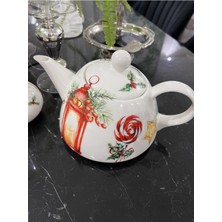 Feyza Design Yılbaşı Temalı Porselen Demlik, Şık ve Zarif Tasarım