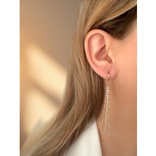 QA Quella Accessories Xuping Ince Zirkon Taş Sallantılı Soft Rose-Gold Küpe