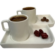 Feyza Design Şık Porselen Kahve Fincan Seti, 2'li, Zarif ve Dayanıklı Tasarım