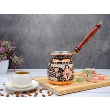 Feyza Design El Yapımı 6-7 Kişilik Kalaylı Bakır Kahve Cezvesi