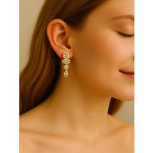 QA Quella Accessories Özel Seri Rodyum   Gold Küpe