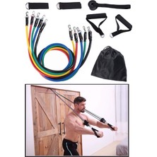 Gus Company 5'li Set 11 Parça Direnç Lastiği (Taşıma Çantalı) 4,5 kg - 45 kg Ayarlayabilir Zorluk