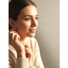 QA Quella Accessories Zirkon Ay Damla Sıralı Gümüş Küpe