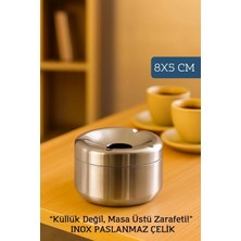 Creatividad Solutions Inox Paslanmaz Çelik Küllük – 8 x 5 cm | Modern, Hijyenik ve Dayanıklı Tasarım 722189