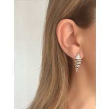 QA Quella Accessories Xuping Zirkon Taşlı Balık Kılçığı Gümüş Küpe