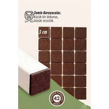 Creatividad Solutions 42 Adet Kendinden Yapışkanlı 3x3 cm Premium Zemin Koruyucu Keçe Seti 722846