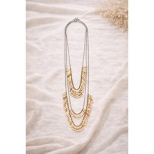Ares 01 Store ✨ Plaka Figürlü Altın Metal 4’lü Katmanlı Şık Kolye ✨