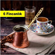 Feyza Design El Dövme Bakır Kahve Cezvesi 6 Kişilik, Zarif ve Şık Tasarım