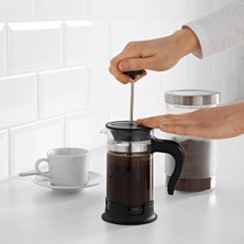 Feyza Design 400 ml Cam French Press, Bitki Çayı ve Kahve Demliği, Paslanmaz Çelik Tutmaç