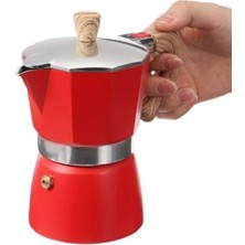 Feyza Design Kırmızı Moka Pot 6 Cup, Şık ve Dayanıklı Kahve Demleme Aracı
