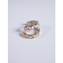 QA Quella Accessories Özel Seri x   Gümüş-Gold Halka Küpe