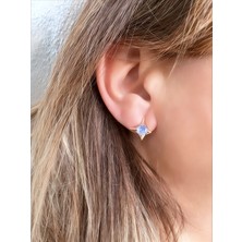 QA Quella Accessories Xuping Mavi Zirkon Soft Rose Gold Küpe