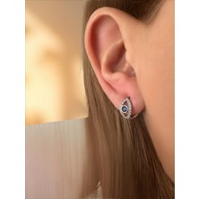 QA Quella Accessories Özel Seri Gece Mavisi Göz Silver Küpe