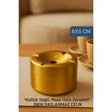 Creatividad Solutions Inox Gold Paslanmaz Çelik Küllük – 8x 5 cm | Modern, Hijyenik ve Dayanıklı Tasarım 722190