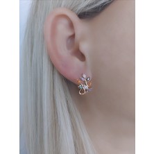 QA Quella Accessories Xuping Renkli Yapraklı Soft Rose Gold Küpe