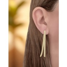 QA Quella Accessories Çelik Italyan Zincir Sallantılı Gold Küpe