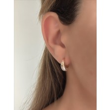 QA Quella Accessories Xuping Mini Oval Çift Renk Gold Küpe