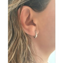 QA Quella Accessories Xuping Tek Taş Zirkon Gümüş Küpe