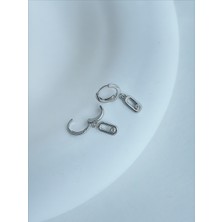 QA Quella Accessories Özel Seri   Mini Sallantılı Zirkon 14K Gümüş Kaplama Küpe