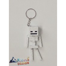 Minecraft Iskelet Temalı 3D Anahtarlık
