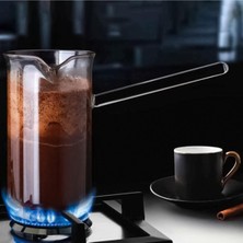 Feyza Design Ateşe Dayanıklı Borosilikat Cam Cezve, 4 Fincan, 350 Ml, Şık Tasarım