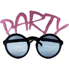 Hayat Store Party Yazılı Simli Pembe Renk Parti Gözlüğü 15X7 cm