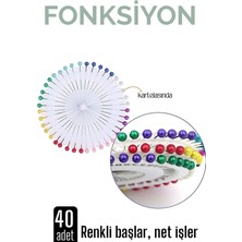 Creatividad Solutions Transformacion Renkli Başlı Toplu Iğne 40 Adet 716077