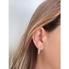 QA Quella Accessories Xuping Renkli Halka Zirkon Soft Rose Gold Küpe