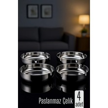 Creatividad Solutions Paslanmaz Yuvarlak Küllük - Metal Kül Tablası - Masaüstü Küllük 4 Lü 722217