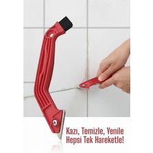 Creatividad Solutions 2 Boyutlu Çelik Uçlu Derz Kazıyıcı ve Fırça  - 22 cm Fayans Arası Temizlik ve Sökme Aparatı 716048