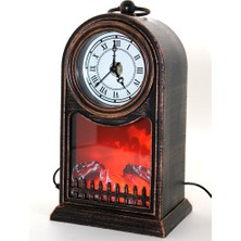 SiHako LED Işıklı Saatli Şömine - Model 1