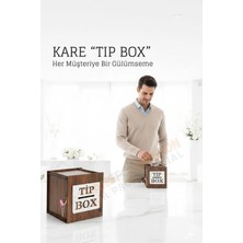 Creatividad Solutions Lazer Kesim Ahşap Tip Box – Bahşiş Kutusu | 13X13X12 cm Dekoratif Kutu 722372