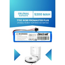 Electroll Ttec Robi Promaster Plus Uyumlu Batarya (Standart Kapasite) 5200MAH Pil Robot Süpürge Bataryası