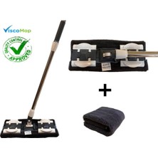 Özgürce Sihirli Mop Teleskopik Saplı, Tak ve Kullan, Mandallı, Yedek Hediye Antrasit