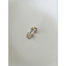 QA Quella Accessories Özel Seri   GÜMÜŞ-14K Ayarlanabilir Gold Yüzük