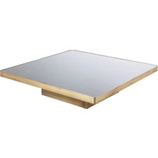 Muva Concept Fumea Modern Cam ve Metal Kare Orta Sehpa - Büyük