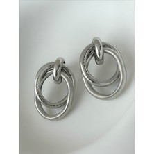 QA Quella Accessories Özel Seri Tasarım Mng  Halka Düğüm Gümüş Küpe