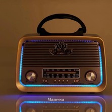 Feyza Design Nostalji Tarzı Bluetooth Radyo, Usb, Sd, Mp3 Çalar, Şık Tasarım