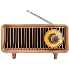 Feyza Design Nostaljik Şarjlı Fm Radyo, Handfree, Aux, USB ve Tf Kart Okuyucu ile