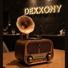 Feyza Design Retro Gramofonlu Nostaljik Radyo ve Bluetooth Hoparlör, Fm Radyo (Videolu)