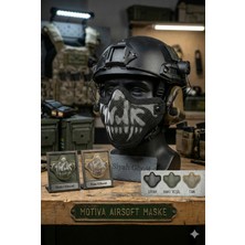 Bosile Airsoft Pro Çelik Tel Yüz Maskesi - Taktik Ghost / Kurukafa Desenli Koruyucu Maske