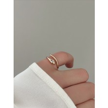 QA Quella Accessories Xuping Yılan Zirkon Tasarım 14 Ayar Soft Rose Altın Kaplama Ayarlanabilir Gold Yüzük